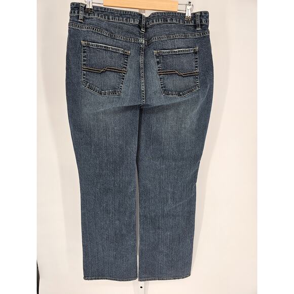 Caslon Women's Blue Button Closer Mid Rise Straight Leg Zip Up Jean Size 16 - Picture 3 of 4